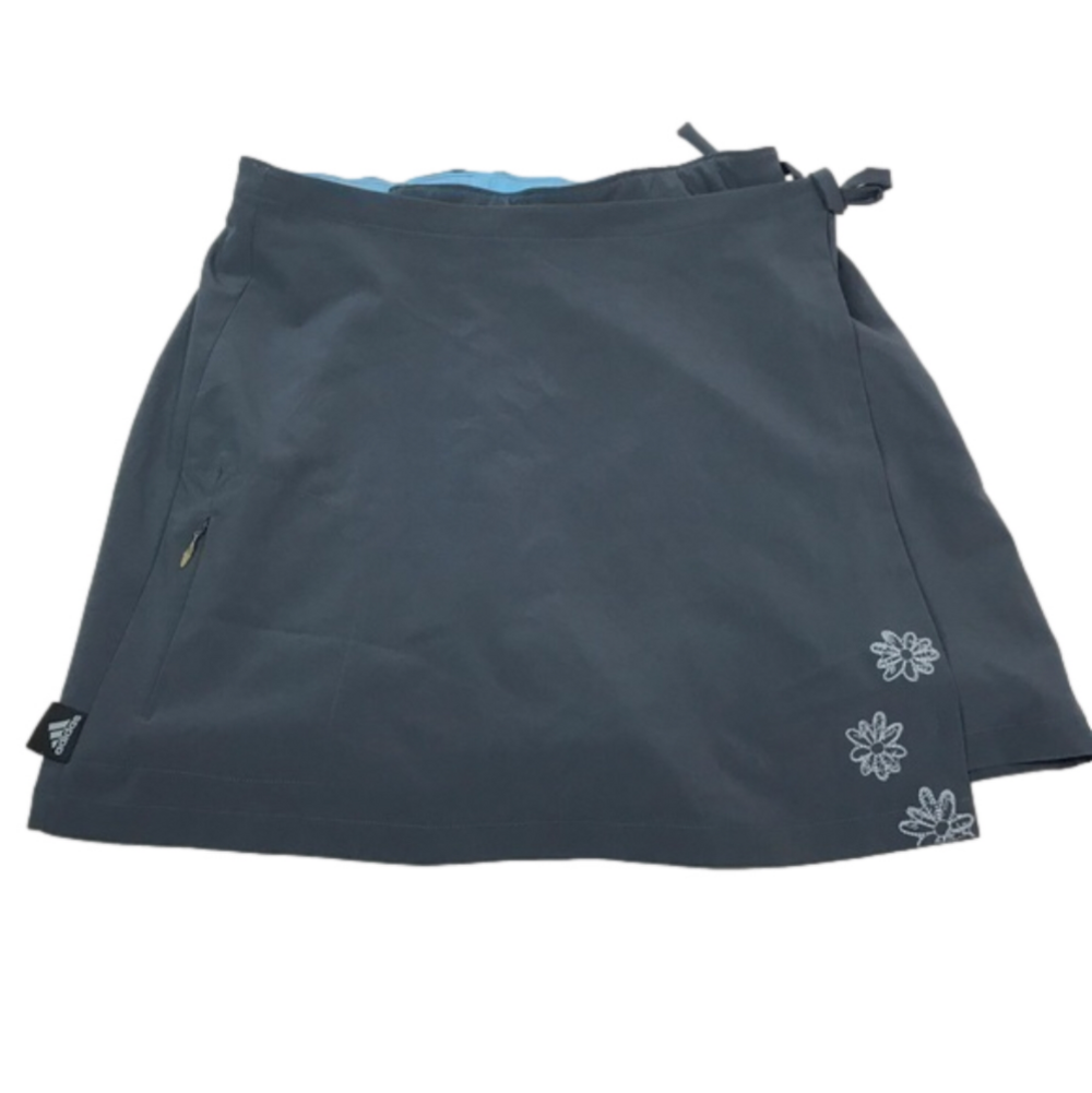 Adidas wrap skort floral embroidery grey size M